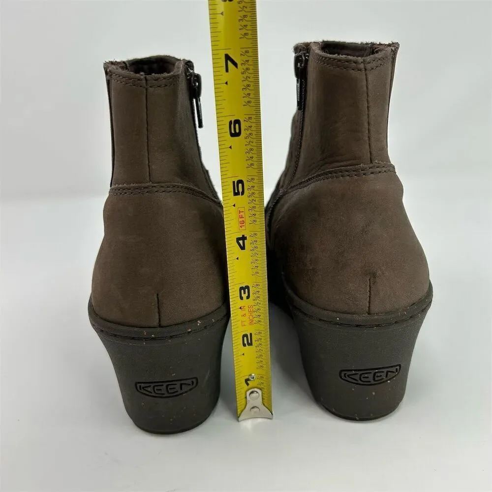 Keen Women's Zurich Brown Wedge Ankle Boots Size 9.5 Casual Comfort Fall